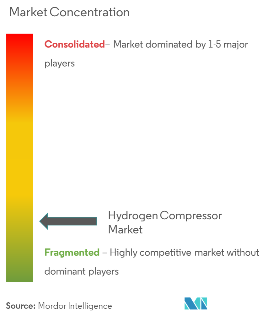 Concentração do mercado de compressores de hidrogênio